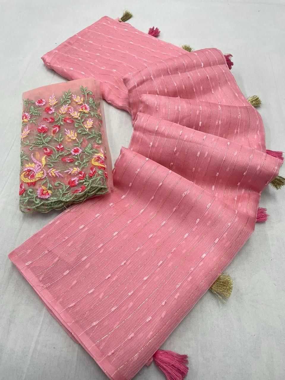 YNF JUTE KESH255 ETF04 SAREES WHOLESALE SEQUENCE TRADITIONAL EMBROIDERY LADIES SAREES MANUFACTURER - Deevit International