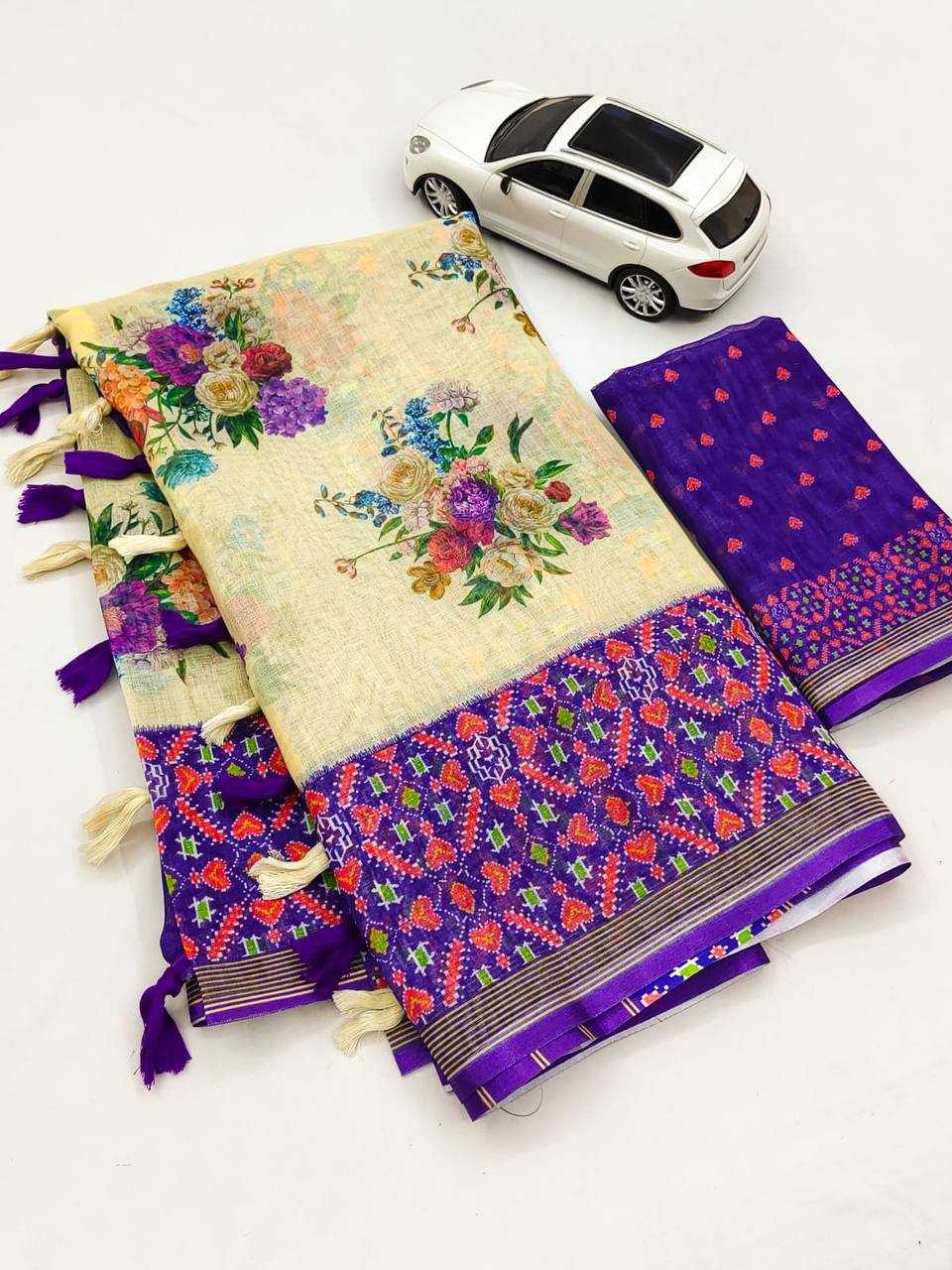 YNF LINEN KESH223 258 SAREES WHOLESALE OFFICE WEAR COTTON PRINTED LINEN SAREES MANUFACTURER - Deevit International