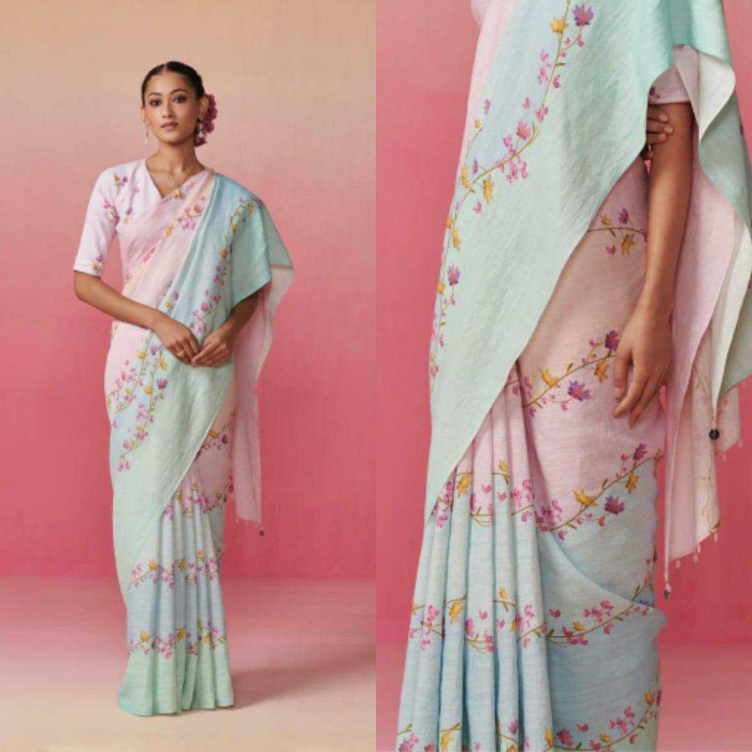 YNF LINEN KESH223 275 SAREES WHOLESALE PRINTED COTTON LINEN OFFICE WEAR SAREES MANUFACTURER - Deevit International