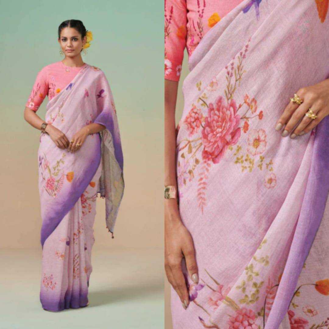 YNF LINEN KESH223 275 SAREES WHOLESALE PRINTED COTTON LINEN OFFICE WEAR SAREES MANUFACTURER - Deevit International