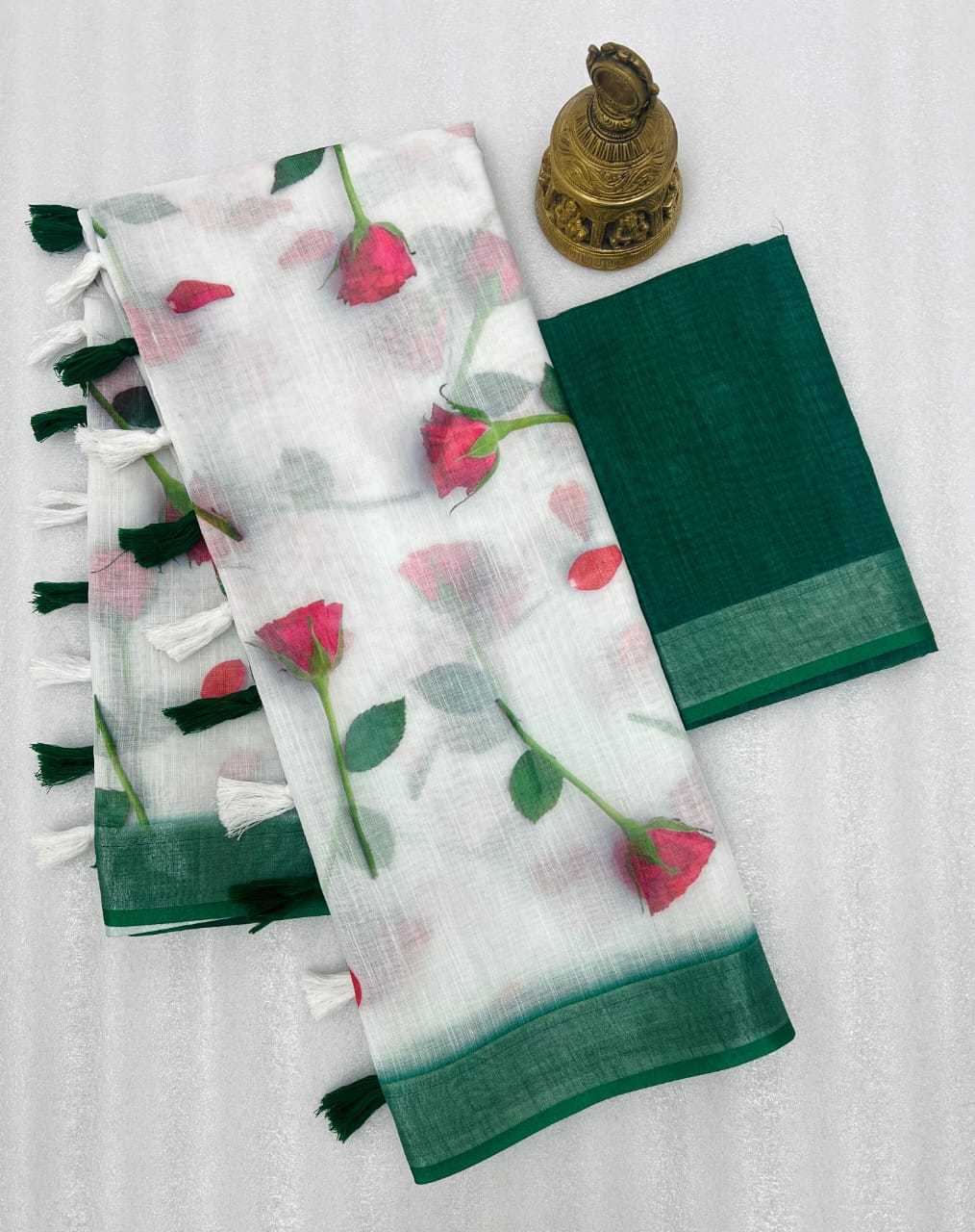 YNF LINEN KESH223 501 SAREES WHOLESALE OFFICE WEAR COTTON PRINTED LINEN SAREES MANUFACTURER - Deevit International