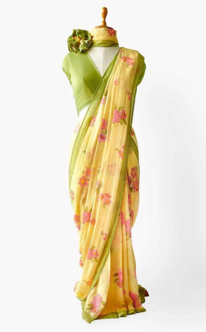 YNF LINEN KESH255 ETF10 SAREES WHOLESALE COTTON PRINTED LINEN SAREES MANUFACTURER - Deevit International