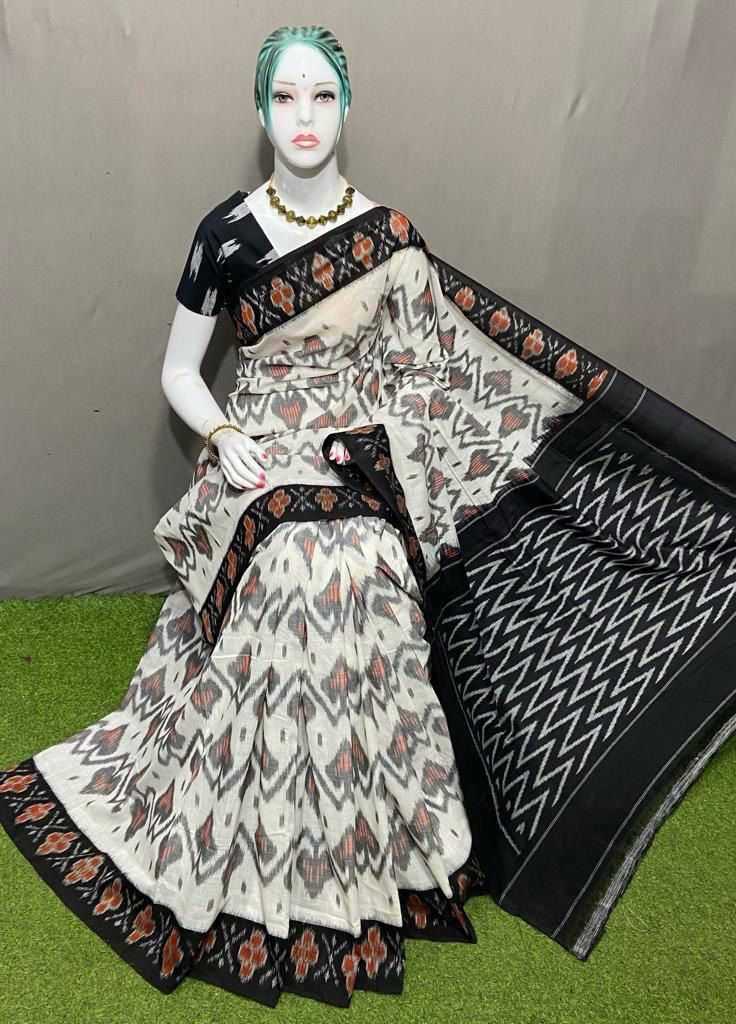 YNF LINEN SOFT RIN183 KUSUM SAREES WHOLESALE ZARI BORDER IKKAT SAREE PRINTED COTTON LINEN SAREES MANUFACTURER  - Deevit International