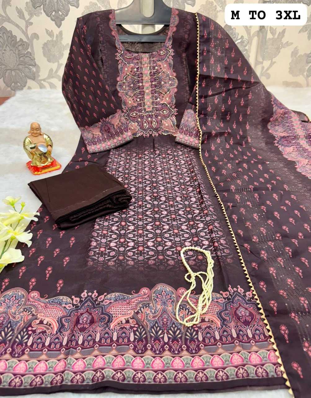 YNF MUSLIN KESH256 RNF21 SUITS & DRESSES WHOLESALE DESIGNER PRINTED CHANDERI WEDDING LADIES SILK SUITS MANUFACTURE - Deevit International