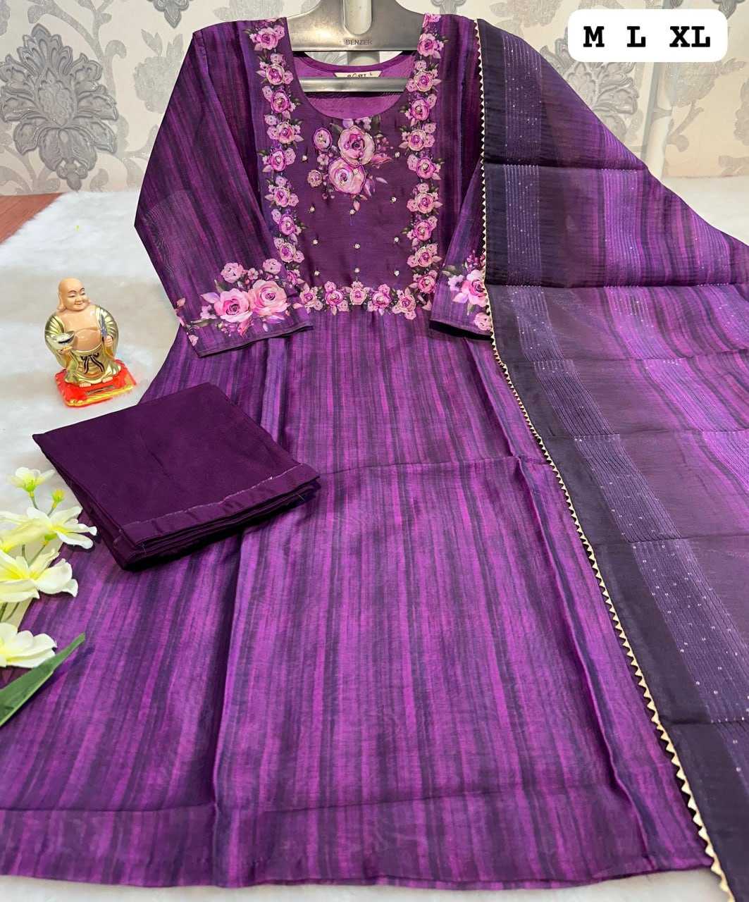 YNF MUSLIN KESH256 RNF21 SUITS & DRESSES WHOLESALE DESIGNER PRINTED CHANDERI WEDDING LADIES SILK SUITS MANUFACTURE - Deevit International