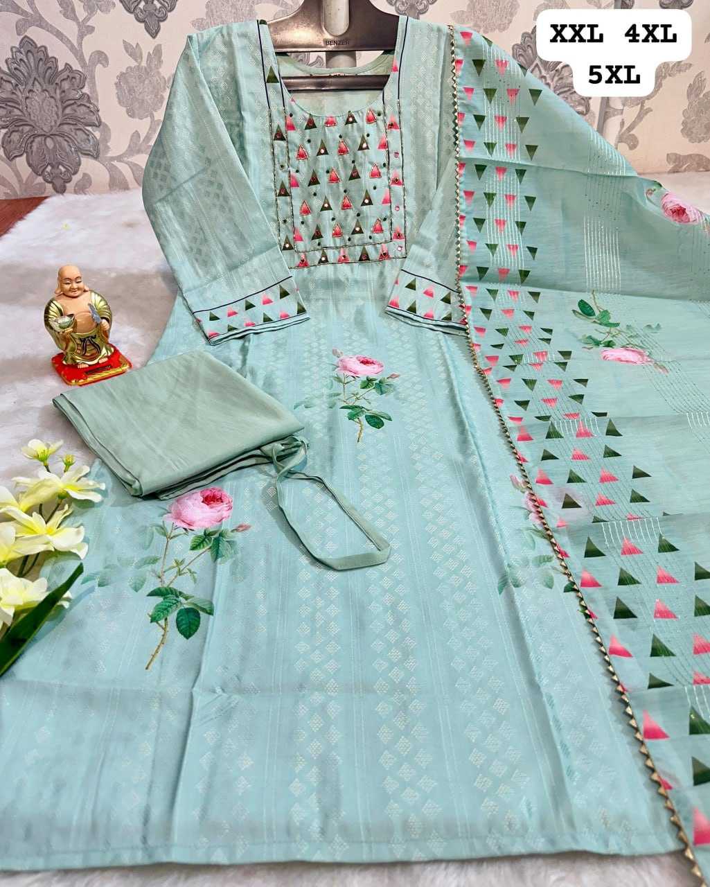 YNF MUSLIN KESH256 RNF21 SUITS & DRESSES WHOLESALE DESIGNER PRINTED CHANDERI WEDDING LADIES SILK SUITS MANUFACTURE - Deevit International