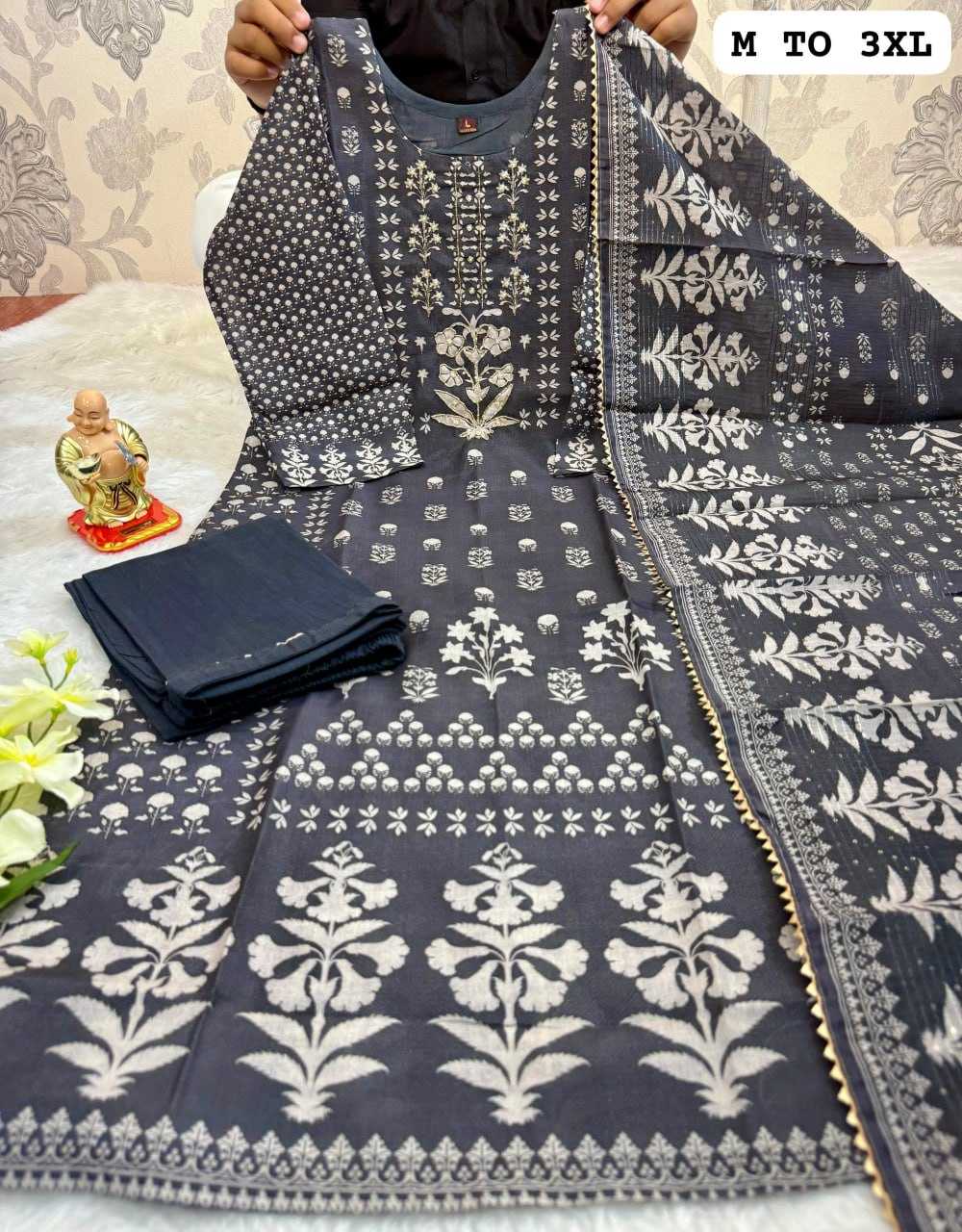 YNF MUSLIN KESH256 RNF21 SUITS & DRESSES WHOLESALE DESIGNER PRINTED CHANDERI WEDDING LADIES SILK SUITS MANUFACTURE - Deevit International