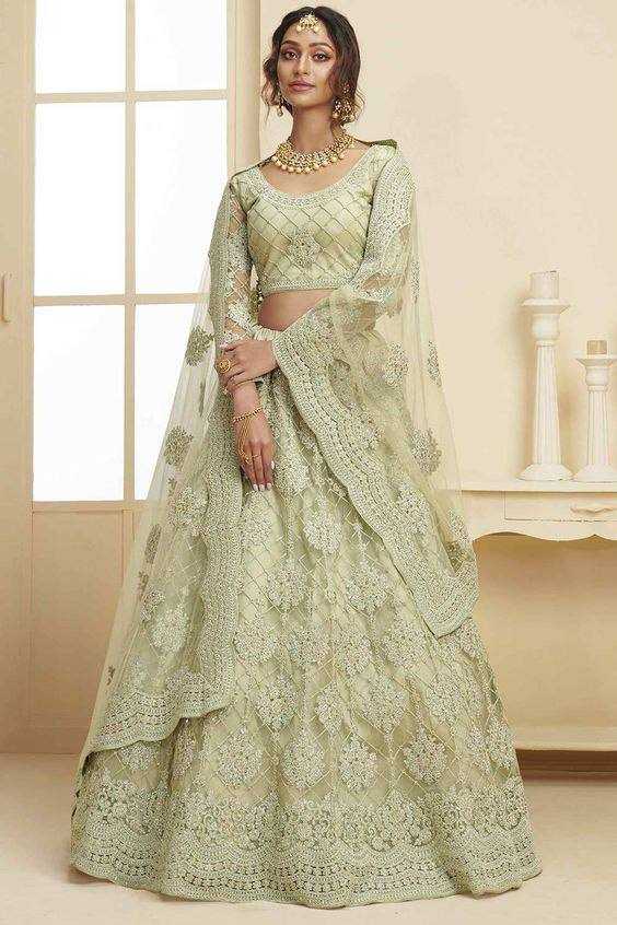 YNF NETRIN156 1063 LEHENHGA WHOLESALE NET WEDDING DESIGNER LEHENGA MANUFACTURER - Deevit International