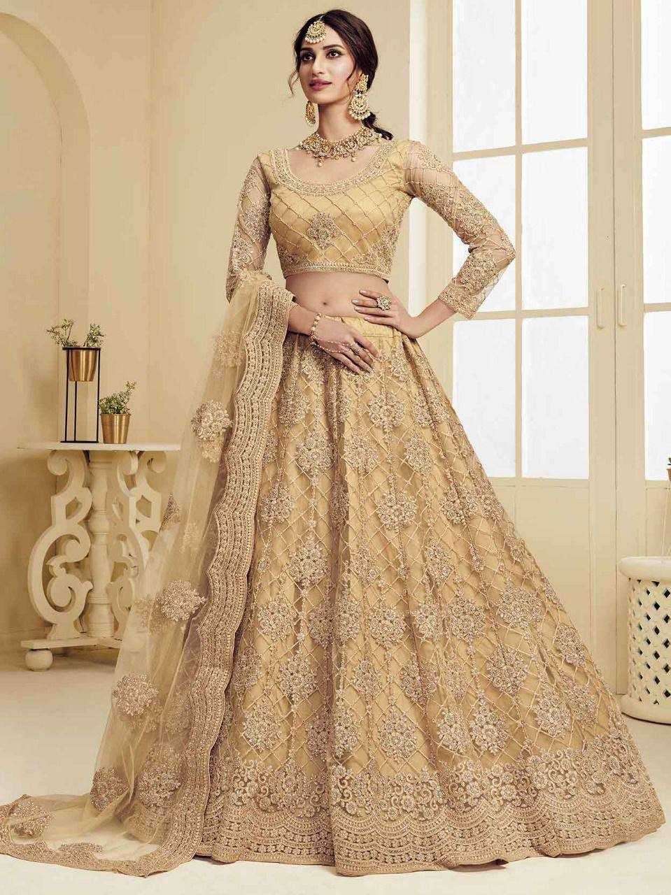 YNF NETRIN156 1063 LEHENHGA WHOLESALE NET WEDDING DESIGNER LEHENGA MANUFACTURER - Deevit International