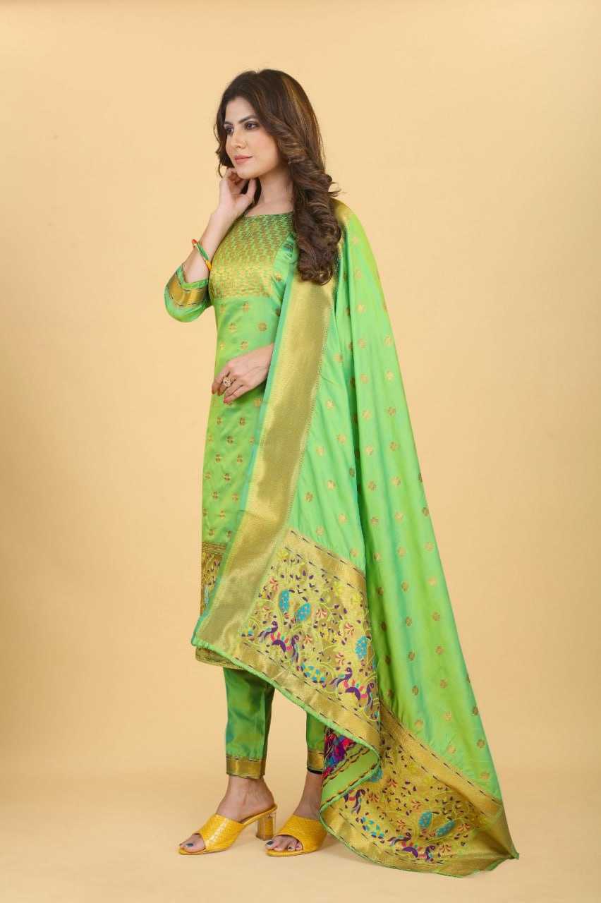 YNF PAITHANI SILK KESH217 ESHANI PAITHANI SUITS UNSTITCHED SUIT WHOLESALE  WEDDING LADSIES SILK SUITS MANUFACTURE - Deevit International