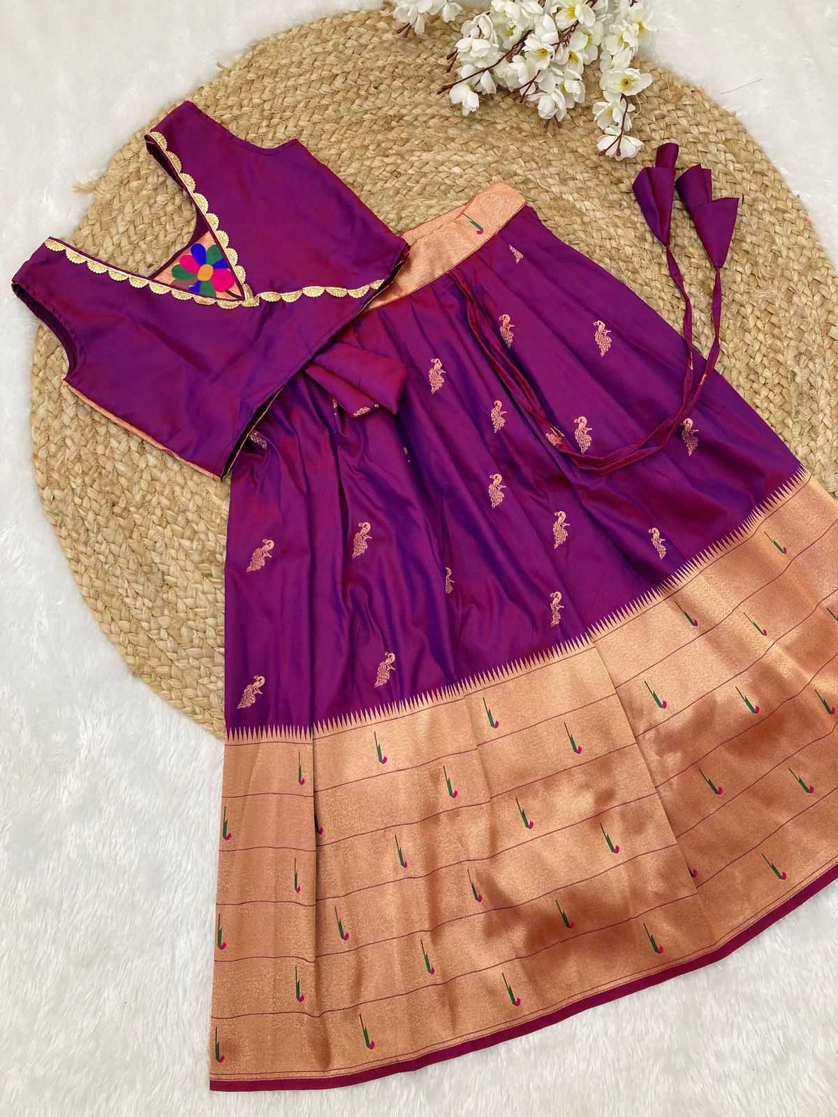 YNF PAITHANI SILK KESH238 RPF01 KIDS WEAR WHOLESALE KIDS LEHENGA TRADITIONAL OUTFITS KIDS LEHENGA FESTIVE WEAR KIDS WEDDING OUTFITS MANUFACTURER - Deevit International