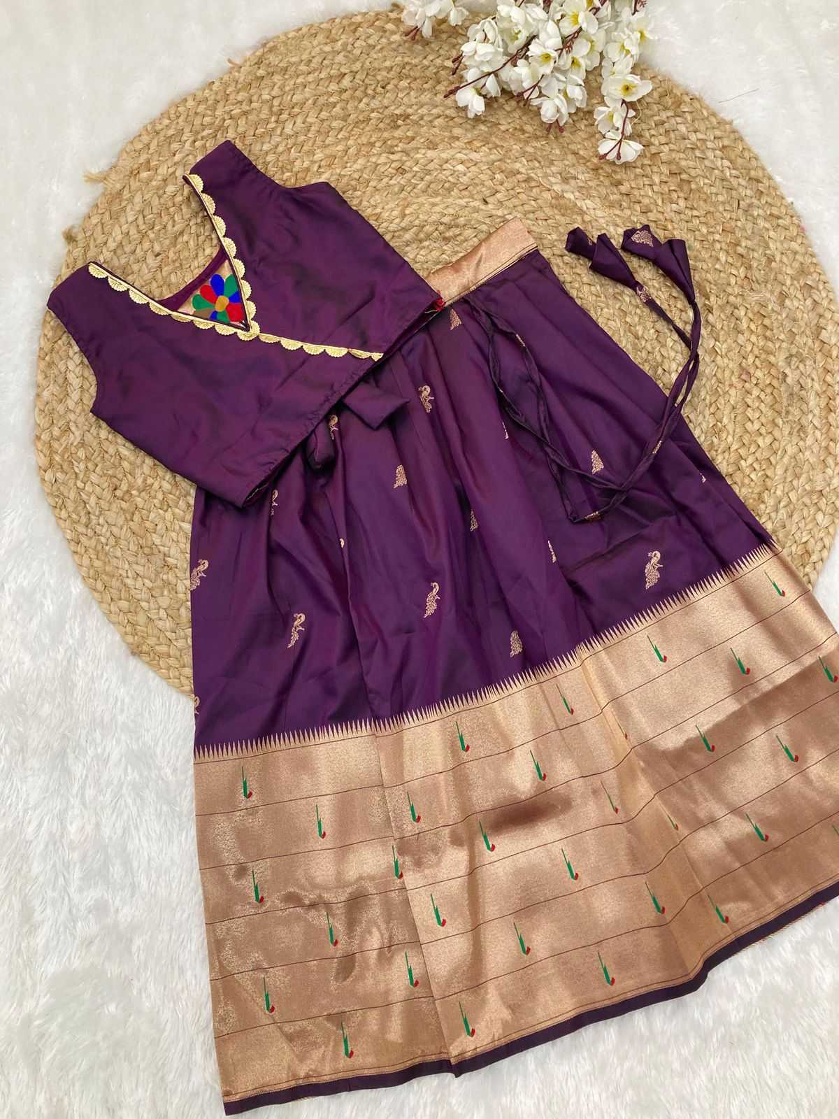 YNF PAITHANI SILK KESH238 RPF01 KIDS WEAR WHOLESALE KIDS LEHENGA TRADITIONAL OUTFITS KIDS LEHENGA FESTIVE WEAR KIDS WEDDING OUTFITS MANUFACTURER - Deevit International