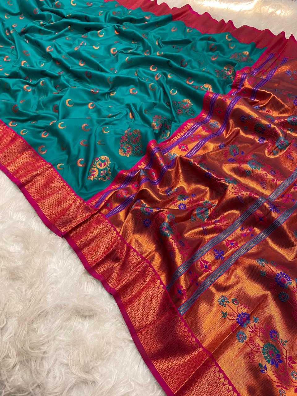 YNF PAITHANI SILK RIN150 Chandrakore Paithani SAREES WHOLESALE FESTIVEL PAITHANI SOFT SILK SAREES MANUFACTURER - Deevit International