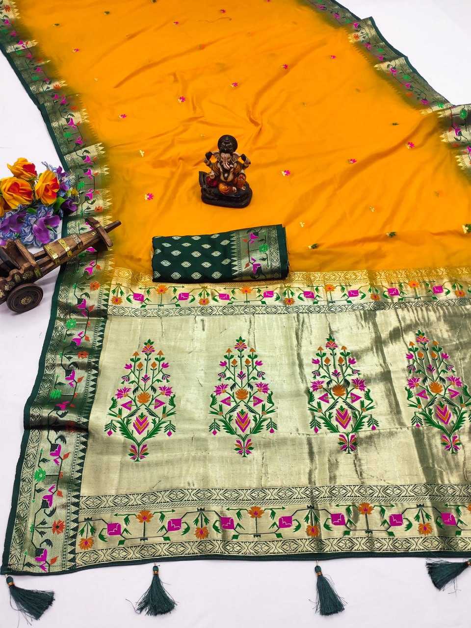 YNF PAITHANI SILK RIN183 SHABRISILK SAREES WHOLESALE FESTIVEL PAITHANI SOFT SILK SAREES MANUFACTURER - Deevit International