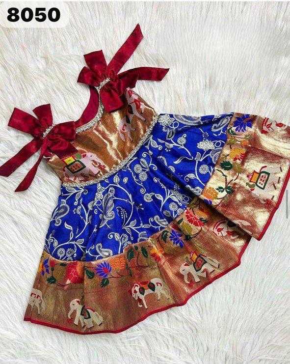 YNF PAITHANI SILK RIN192 8050 KIDS WEAR WHOLESALE KIDS FROCKS KIDS ETHIC WEAR KIDS FESTIVE WEAR KIDS KIDS PARTY WEAR ETHNIC MANUFACTURER - Deevit International