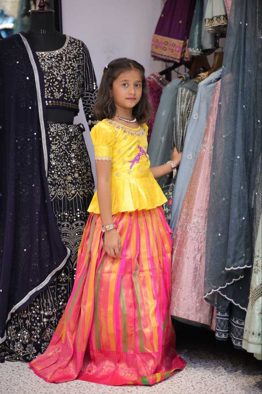 YNF PURE SILK RIN161 RPVR22 KIDS WEAR WHOLESALE KIDS LEHENGA KIDS TRADITIONAL OUTFITS KIDS LEHENGA CHOLI KIDS FESTIVE WEAR KIDS WEDDING OUTFITS MANUFACTURER - Deevit International