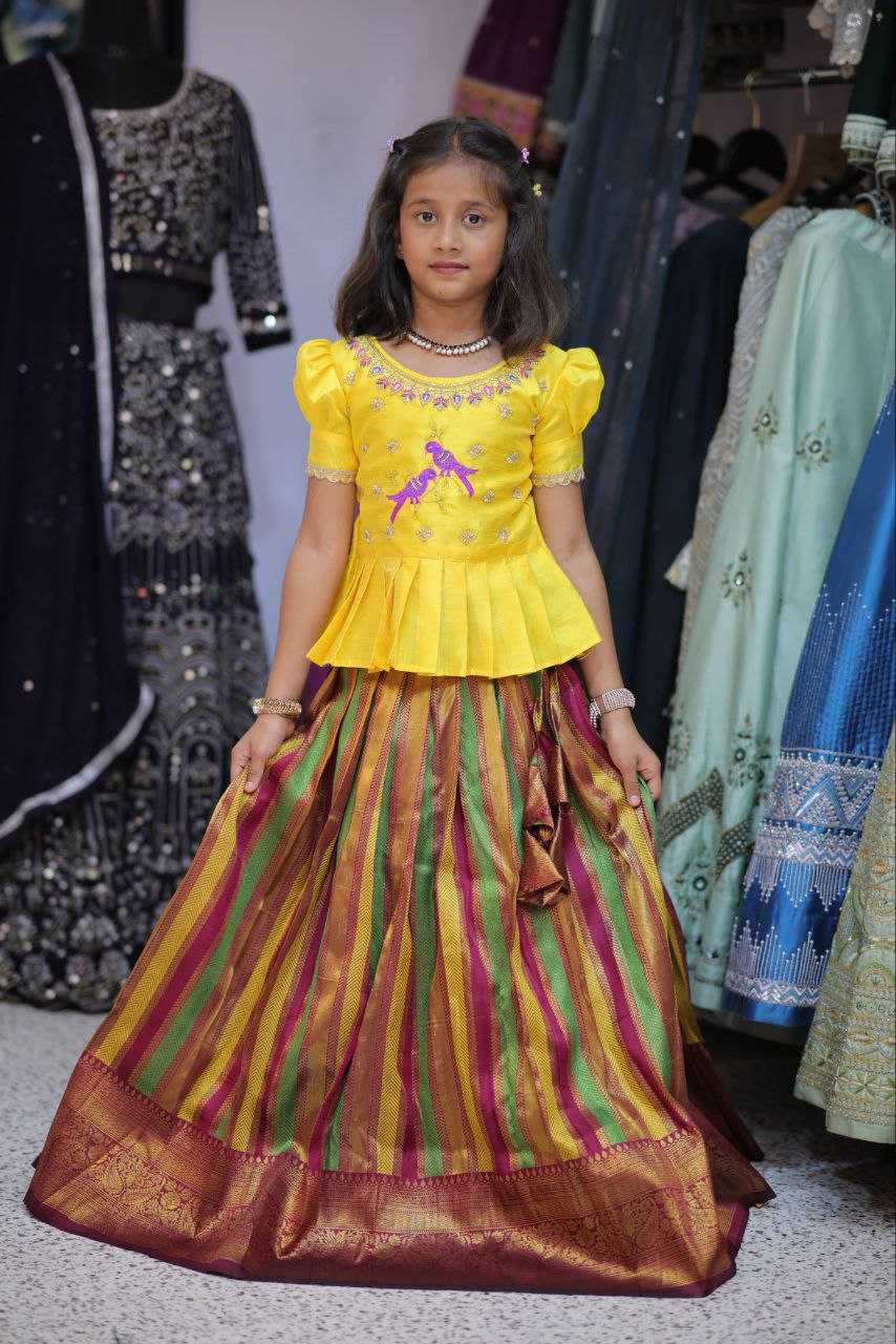 YNF PURE SILK RIN161 RPVR22 KIDS WEAR WHOLESALE KIDS LEHENGA KIDS TRADITIONAL OUTFITS KIDS LEHENGA CHOLI KIDS FESTIVE WEAR KIDS WEDDING OUTFITS MANUFACTURER - Deevit International