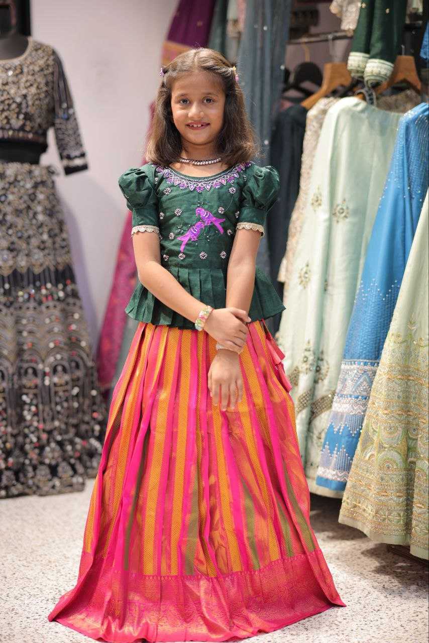 YNF PURE SILK RIN161 RPVR22 KIDS WEAR WHOLESALE KIDS LEHENGA KIDS TRADITIONAL OUTFITS KIDS LEHENGA CHOLI KIDS FESTIVE WEAR KIDS WEDDING OUTFITS MANUFACTURER - Deevit International