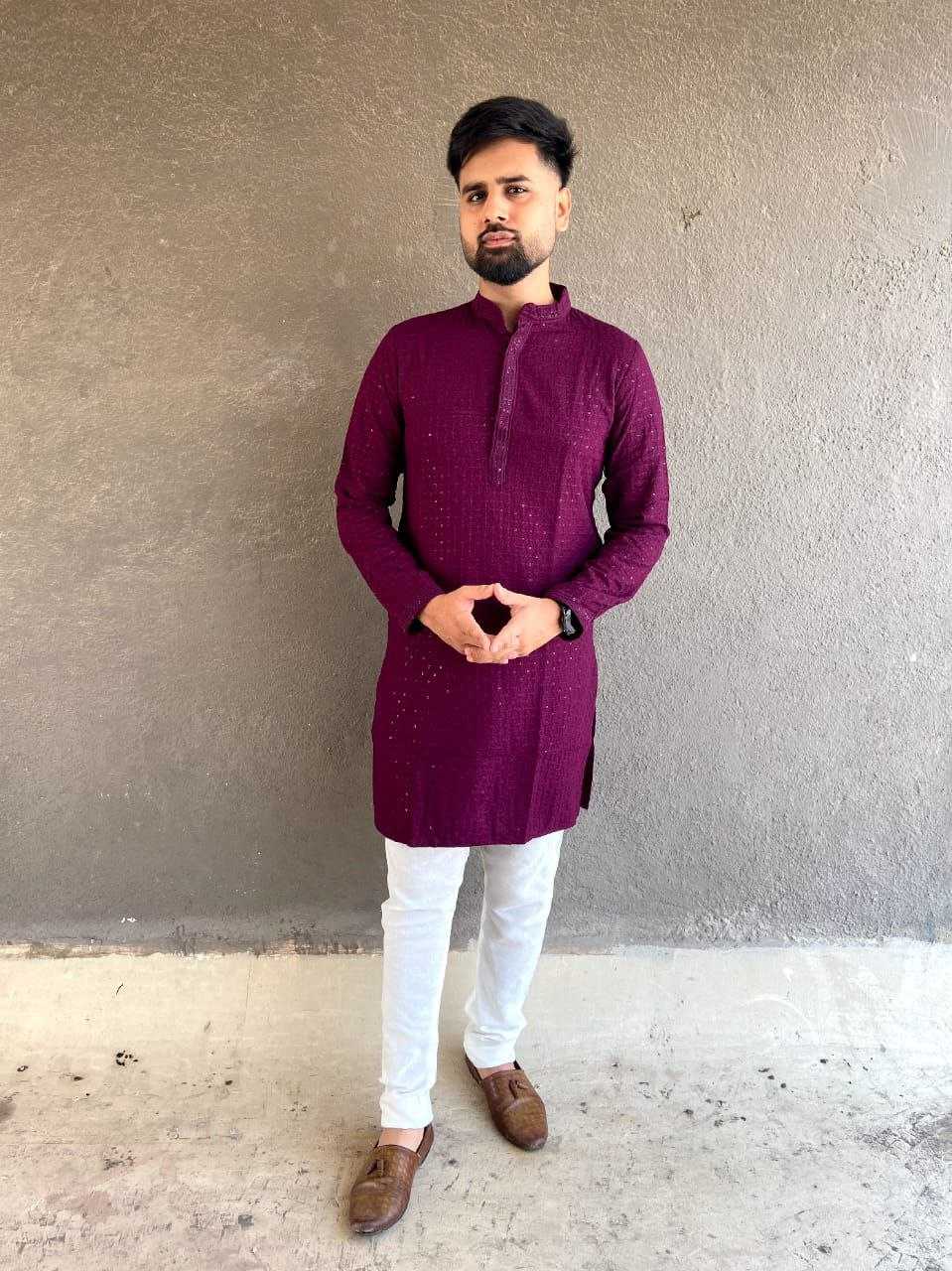 YNF RAYON KESH246 Chikan kurta MENS WEAR WHOLESALE MENS KURTA PAJAMA MEN CHIKAN KURTA EMANUFACTURER - Deevit International