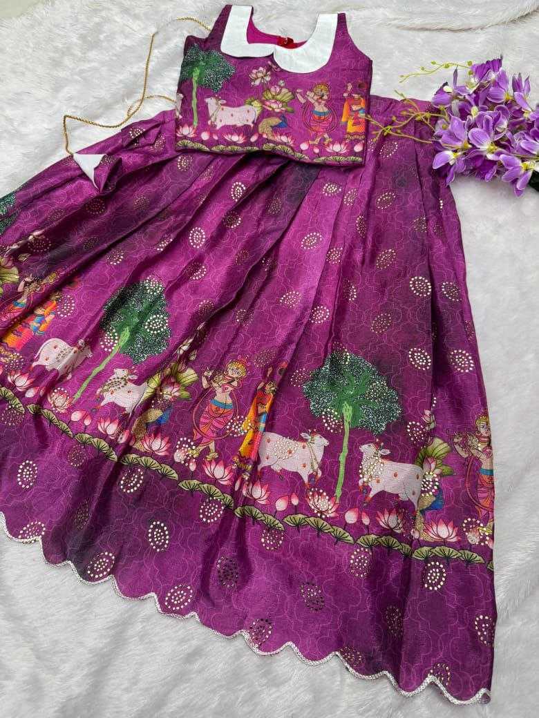 YNF SOFT CHINON KESH189 VET14 KIDS WEAR WHOLESALE KIDS LEHENGA KIDS TRADITIONAL OUTFITS KIDS LEHENGA CHOLI KIDS FESTIVE WEAR KIDS WEDDING OUTFITS MANUFACTURER - Deevit International