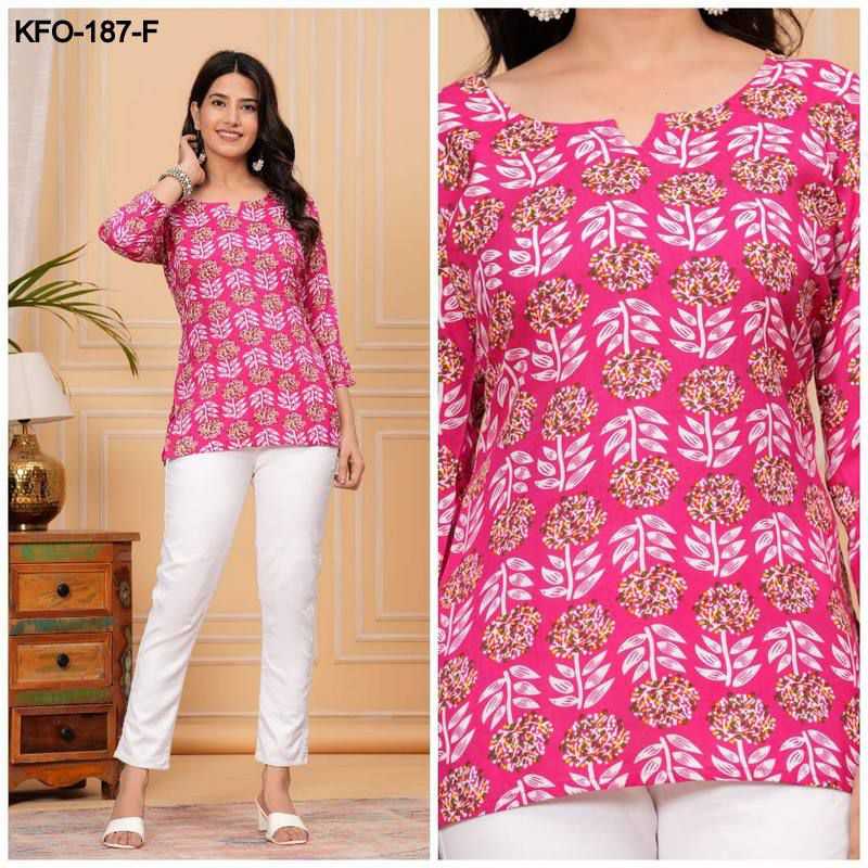 YNF SOFT COTTON KESH252 PIC02 KURTIS WHOLESALE SHORT COTTON PRINTED CASUAL KURTIS MANUFACTURER - Deevit International