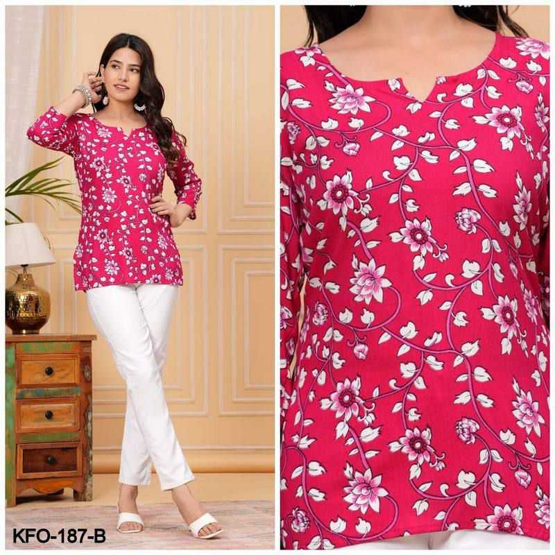 YNF SOFT COTTON KESH252 PIC02 KURTIS WHOLESALE SHORT COTTON PRINTED CASUAL KURTIS MANUFACTURER - Deevit International