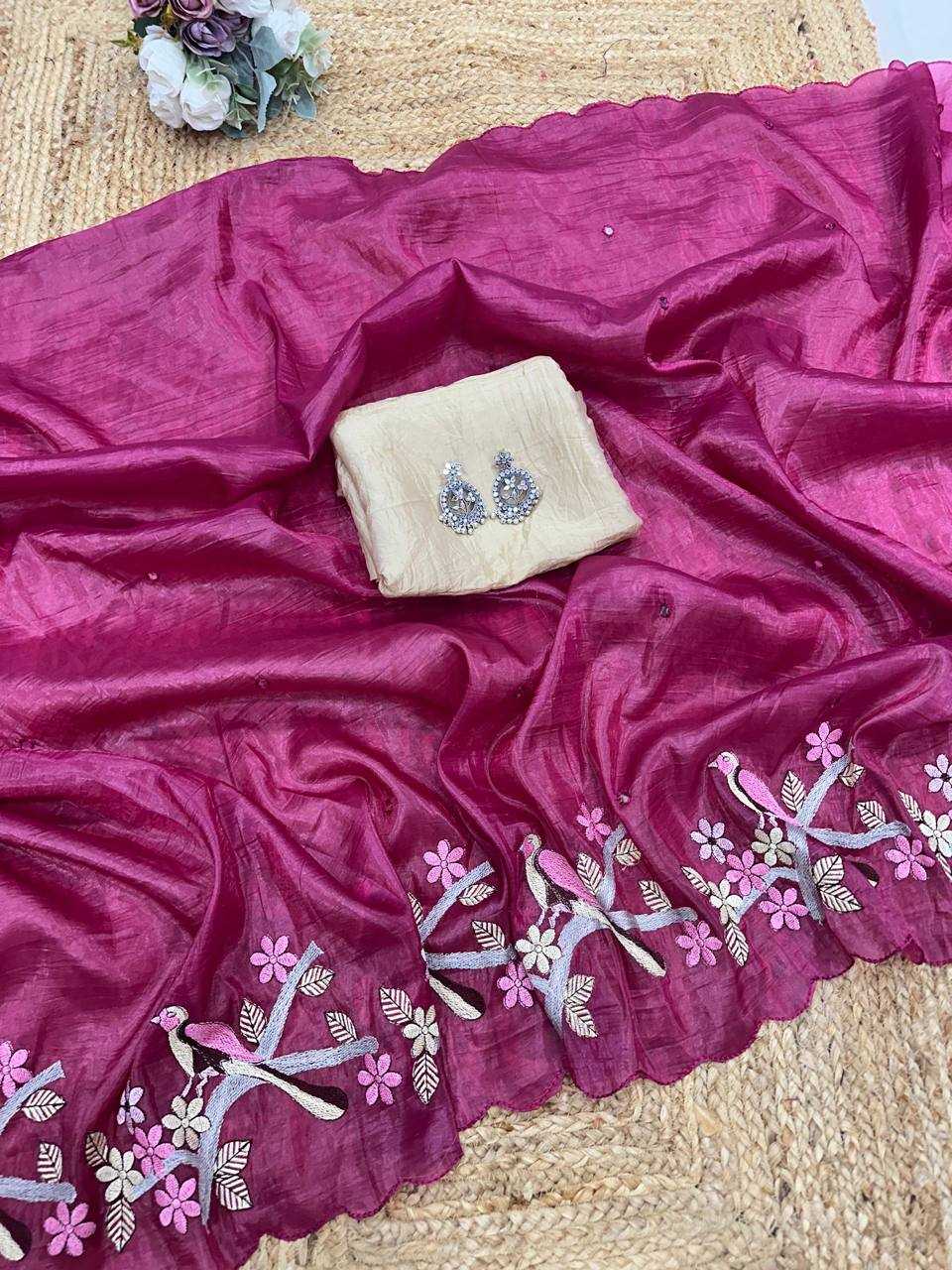 YNF SOFT GOLD CRUSH KESH250 RGF07 SAREES WHOLESALE EMBROIDERED CUT WORK FANCY SAREES MANUFACTURER - Deevit International