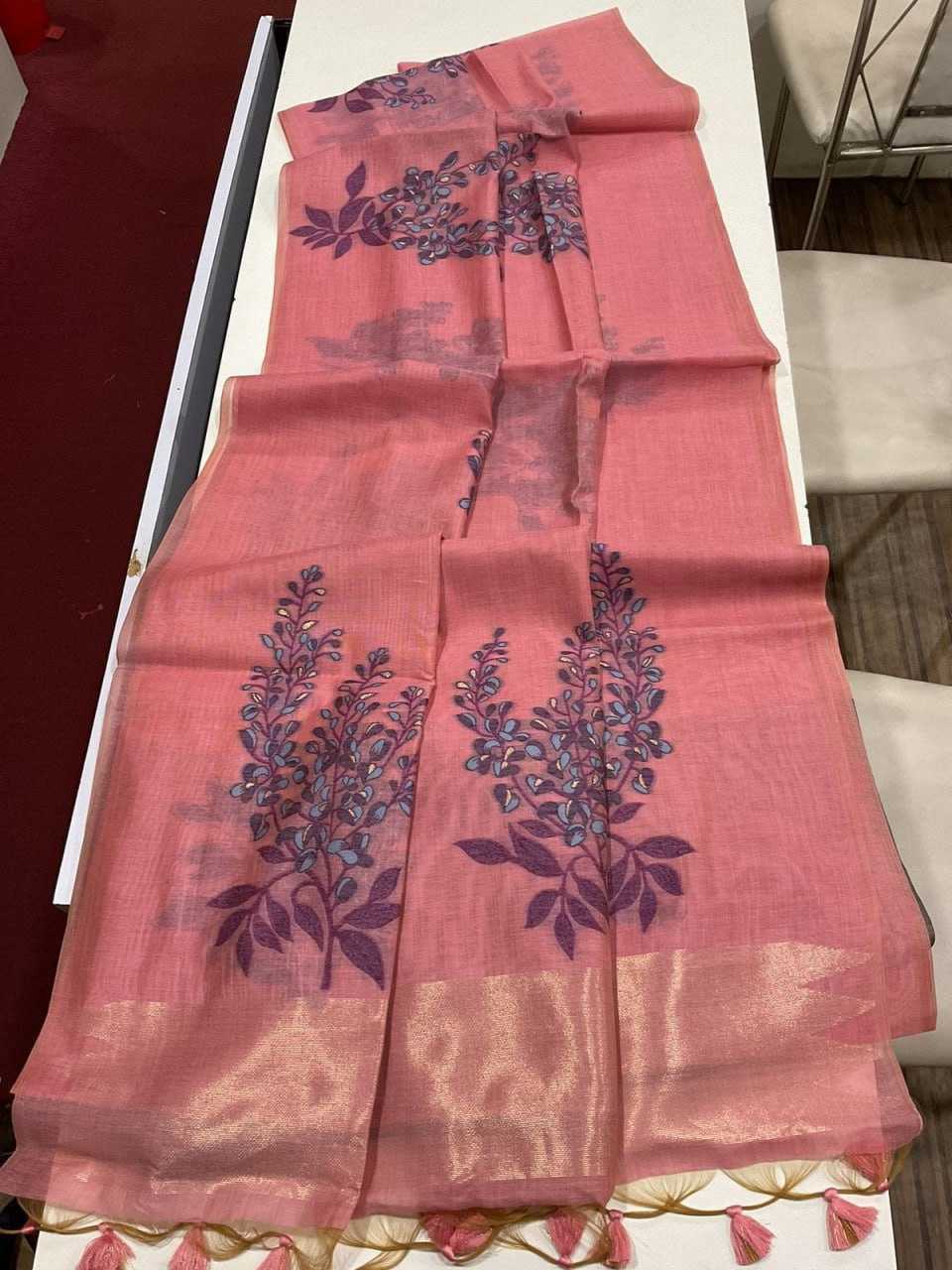 YNF SOFT MUGA SILK KESH171 MUGA COTTON TREE 3 WHOLESALE TRADITIONAL PRINTED SOFT COTTON SAREES MANUFACTURER - Deevit International