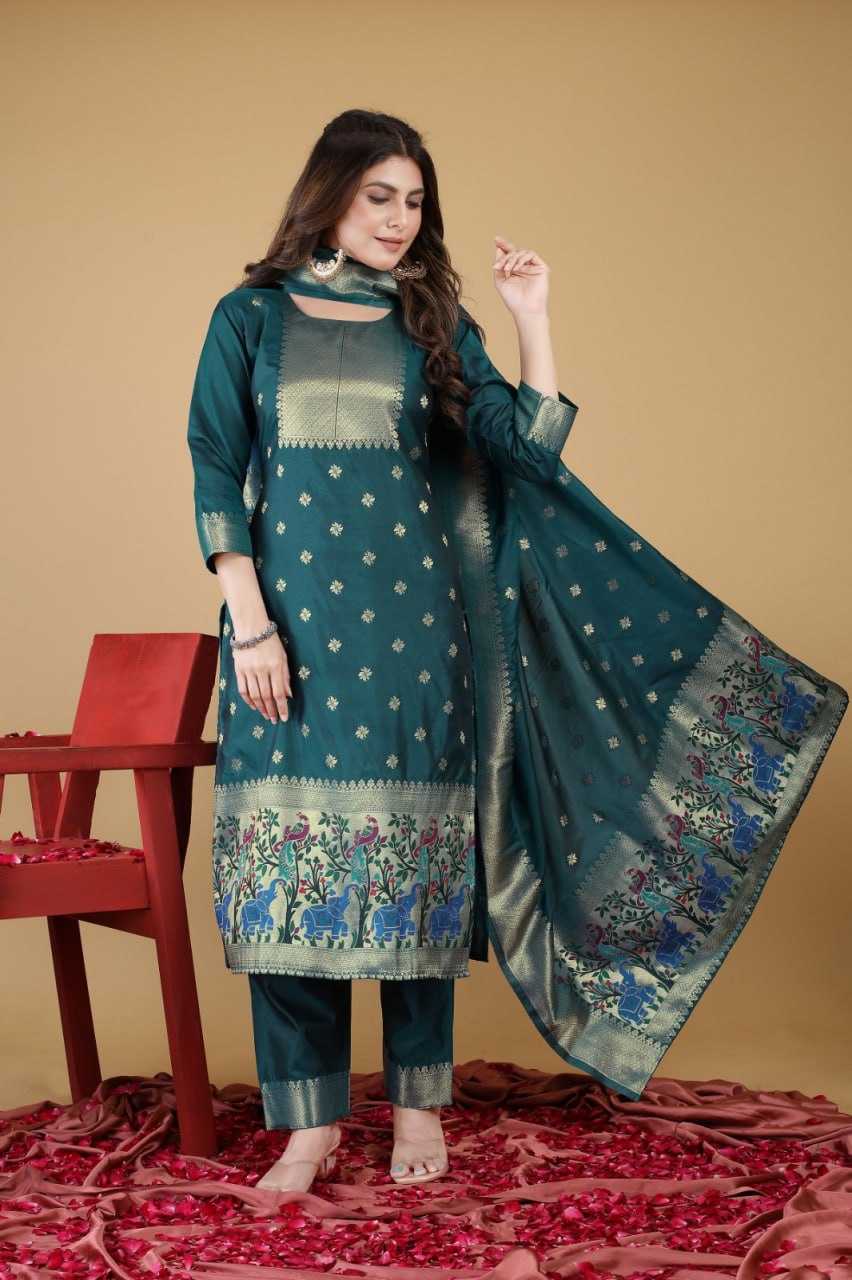 YNF SOFT SILK KESH234 DSF04 SUIS & DRESSES WHOLESALE PRINTED SILK SEMI STITCHED SUITS MANUFACTURER - Deevit International