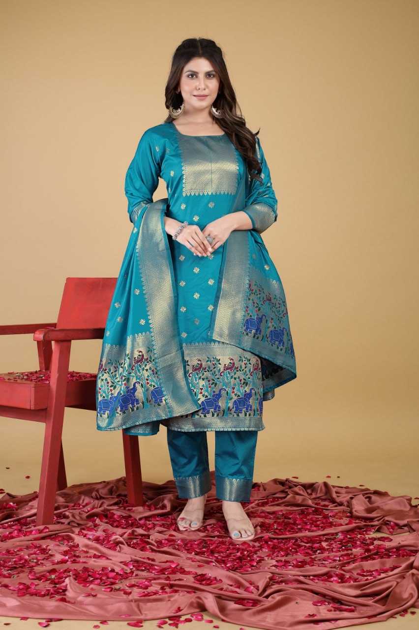 YNF SOFT SILK KESH234 DSF04 SUIS & DRESSES WHOLESALE PRINTED SILK SEMI STITCHED SUITS MANUFACTURER - Deevit International