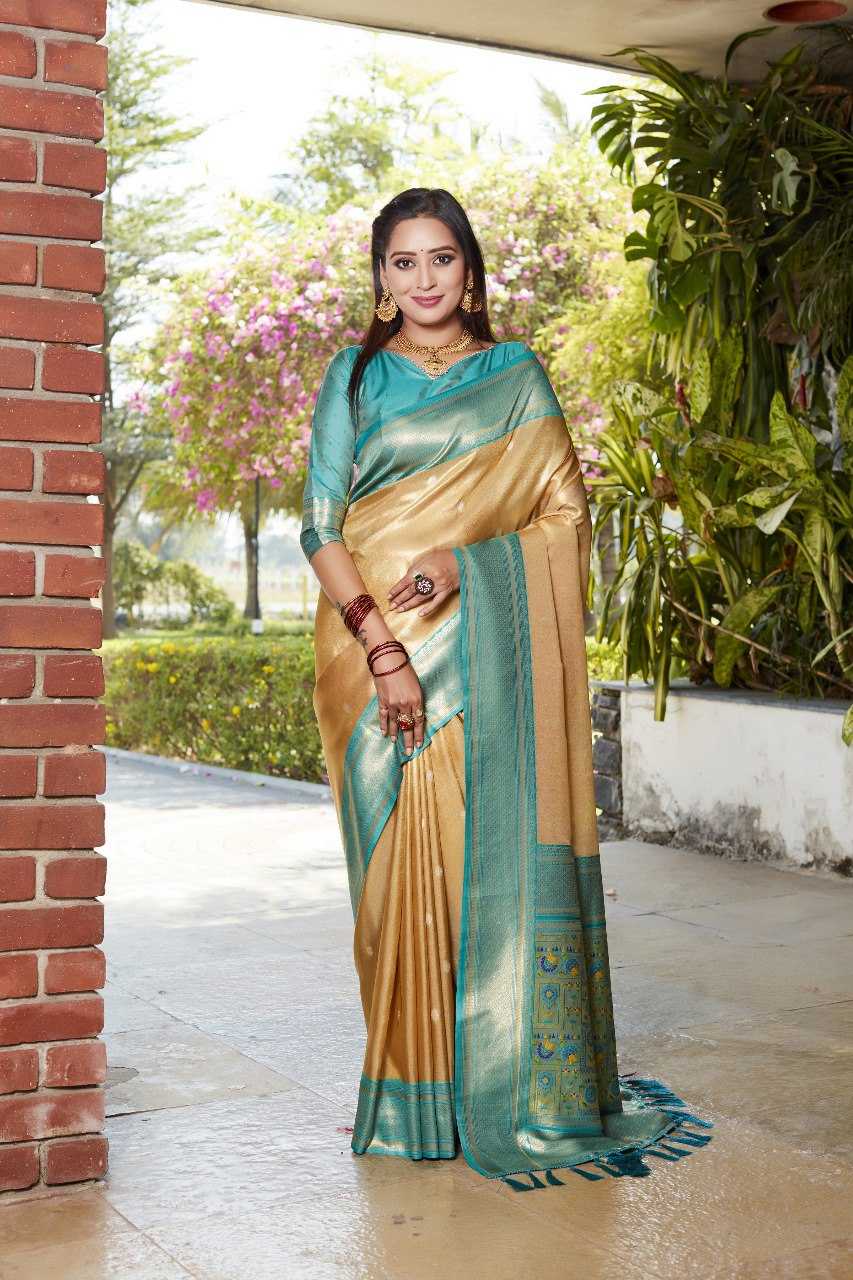 YNF TISSUE SILK RIN144  kokila SAREES WHOLESALE PARTY WEAR TISSUE SILK LACE BORDER SAREES MANUFACTURER - Deevit International