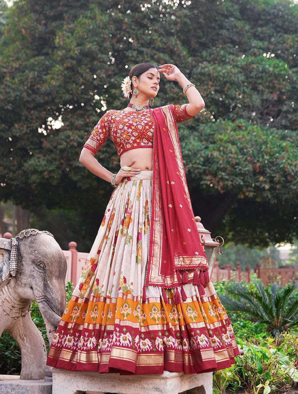 YNF TUSSAR GULAB SILK KESH187 GULAB LEHENGAS WHOLESALE TRADITIONAL PRINTED DESIGNER LEHENGAS WITH DUPATTA AND BLOUSE MANUFACTURER - Deevit International