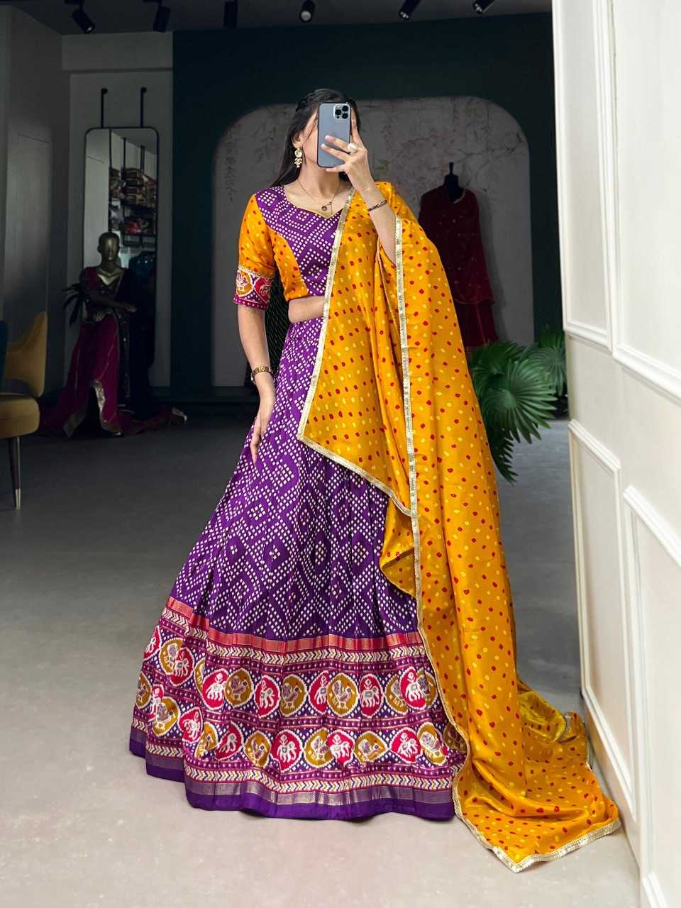 YNF TUSSAR SILK KESH134 1687 LEHENGAS WHOLESALE SILK TRADITIONAL PRINTED LEHENGAS MANUFACTURER - Deevit International