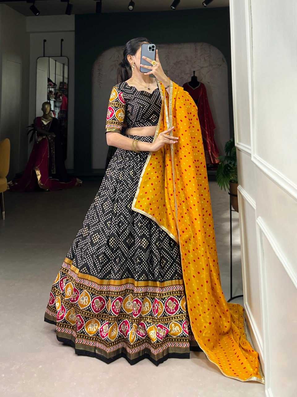 YNF TUSSAR SILK KESH134 1687 LEHENGAS WHOLESALE SILK TRADITIONAL PRINTED LEHENGAS MANUFACTURER - Deevit International