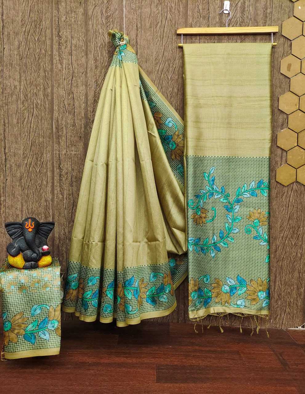 YNF TUSSAR SILK KESH165 RBN31 SAREES WHOLESALE TRADITIONAL EMBROIDERED TUSSAR SILK SAREES MANUFACTURER - Deevit International