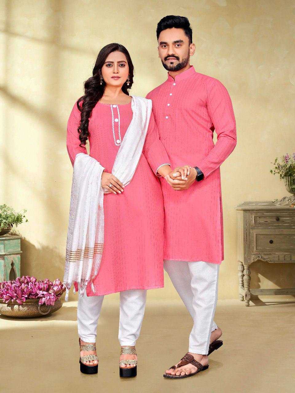 YNF COTTON RIN191 WTX08 COUPLE WEAR WHOLESALE COUPLE MATCHING ETHNIC OUTFITS MANUFACTURER - Deevit International