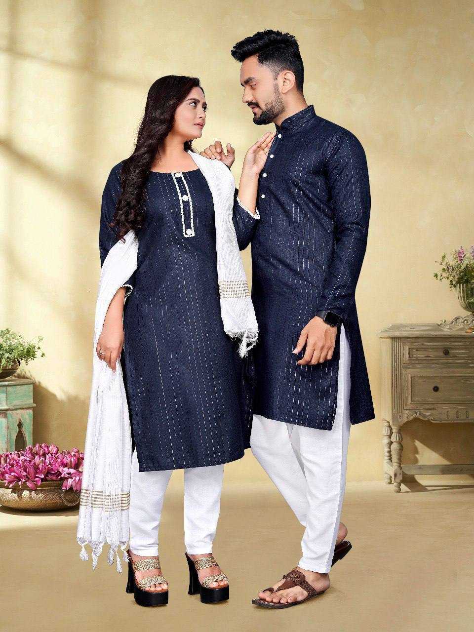 YNF COTTON RIN191 WTX08 COUPLE WEAR WHOLESALE COUPLE MATCHING ETHNIC OUTFITS MANUFACTURER - Deevit International