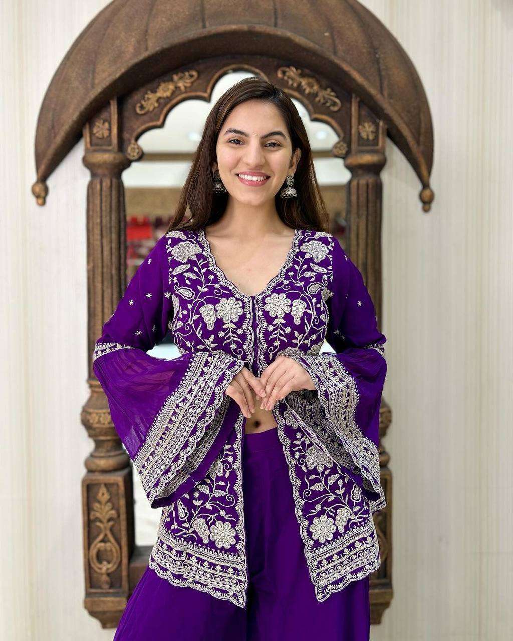 YNF ORGANAZA RIN169 5657 WHOLESALE SHARARA SUIT MANUFACTURER