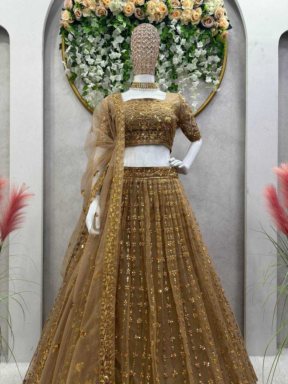 YNF BUTTERFLY NET RIN162 253 WHOLESALE LEHENGAS MANUFACTURER