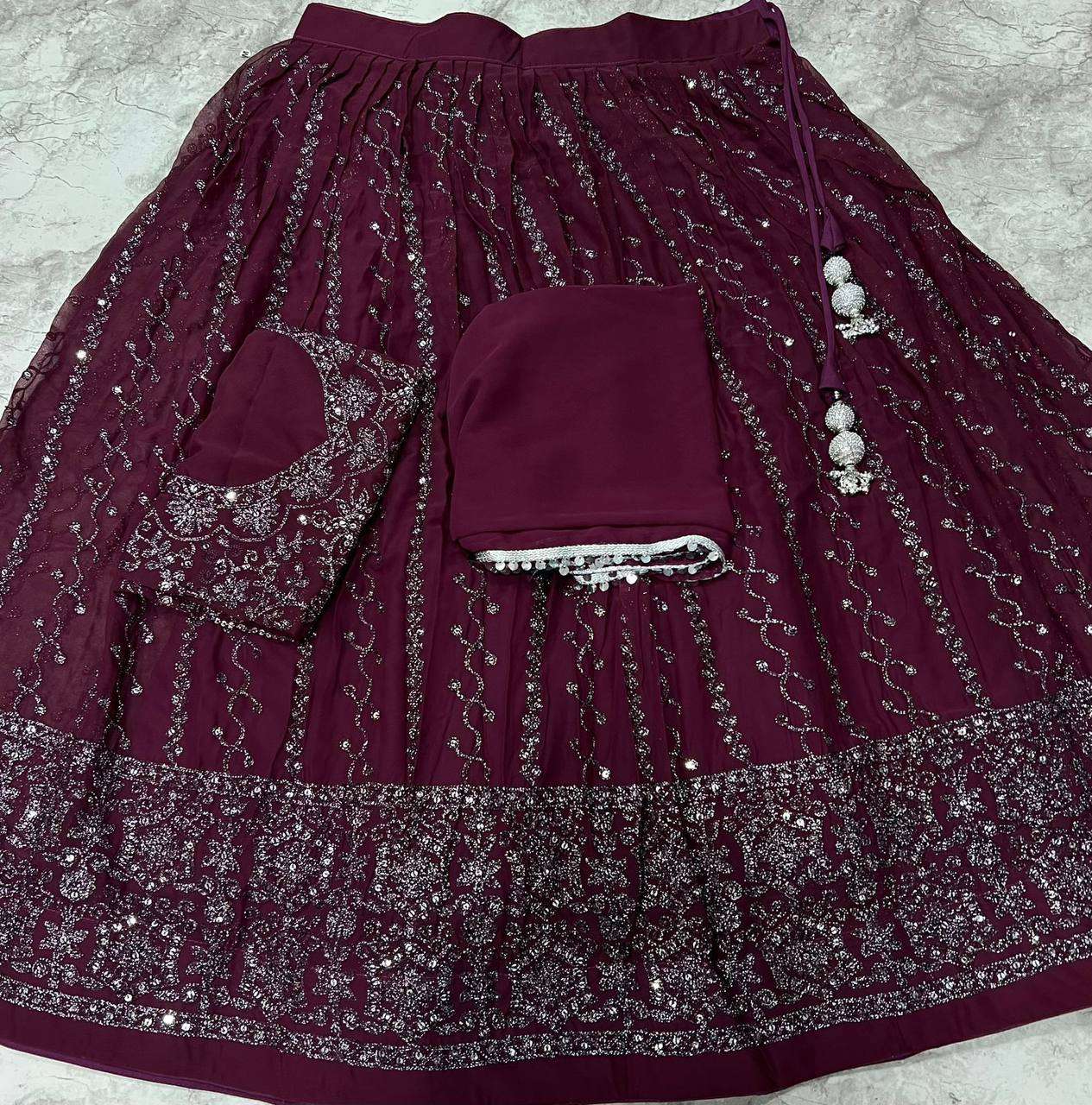 YNF GEORGETTE KSB 2 WHOLESALE LEHENGAS MANUFACTURER