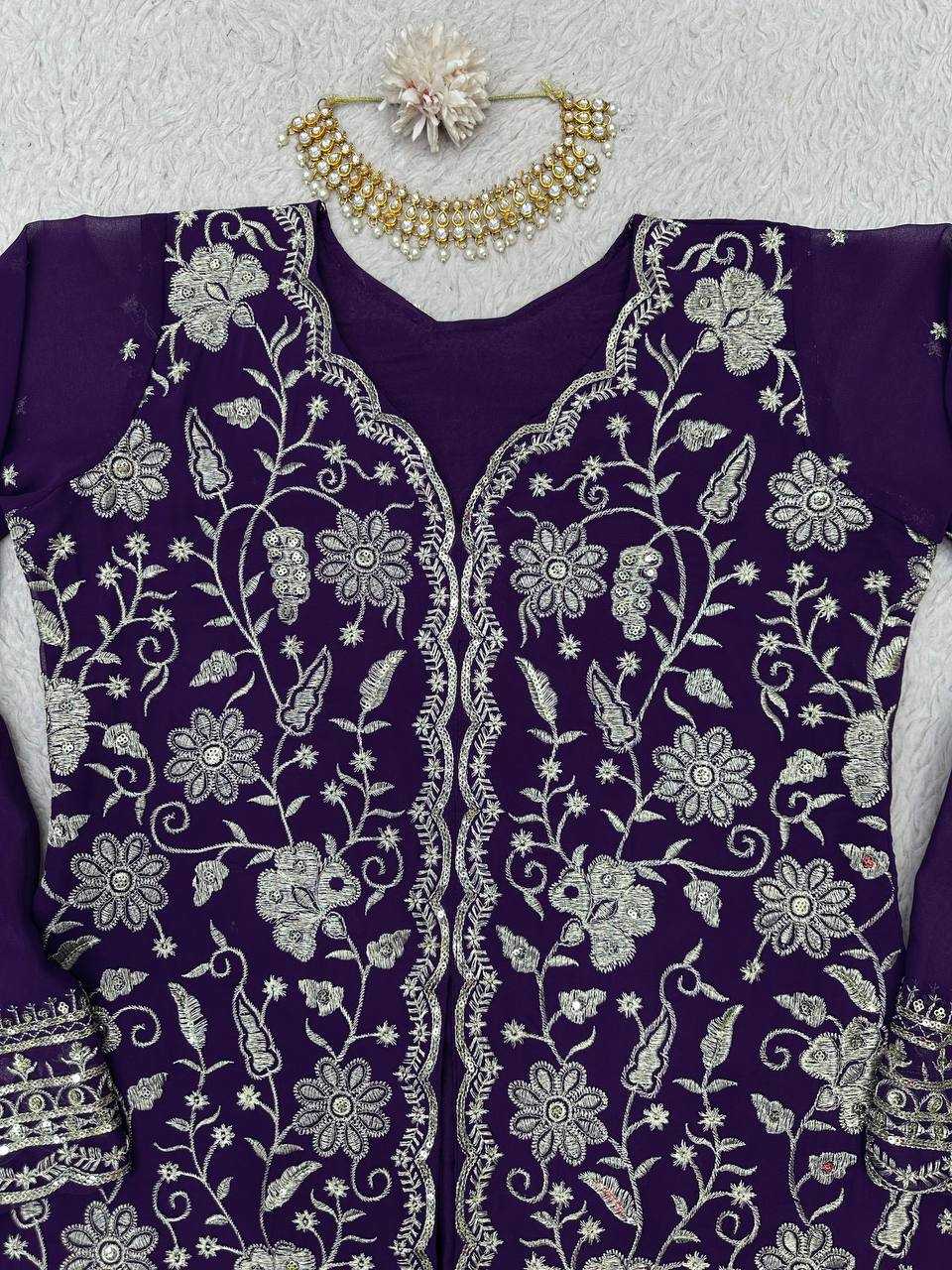 YNF GEORGETTE RIN133 1470 SUIT WHOLESALE LADIES SHARARA INDO WESTERN SUITS MANUFACTURER