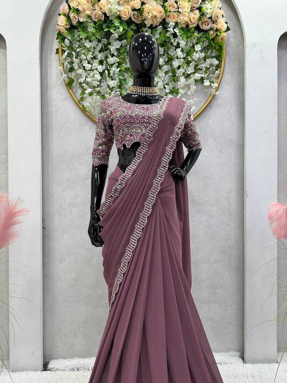 YNF GEORGETTE RIN133 477 SAREE WHOLESALE DESIGNER PARTY WEDDING RAKHI SAREES MANUFACTURER