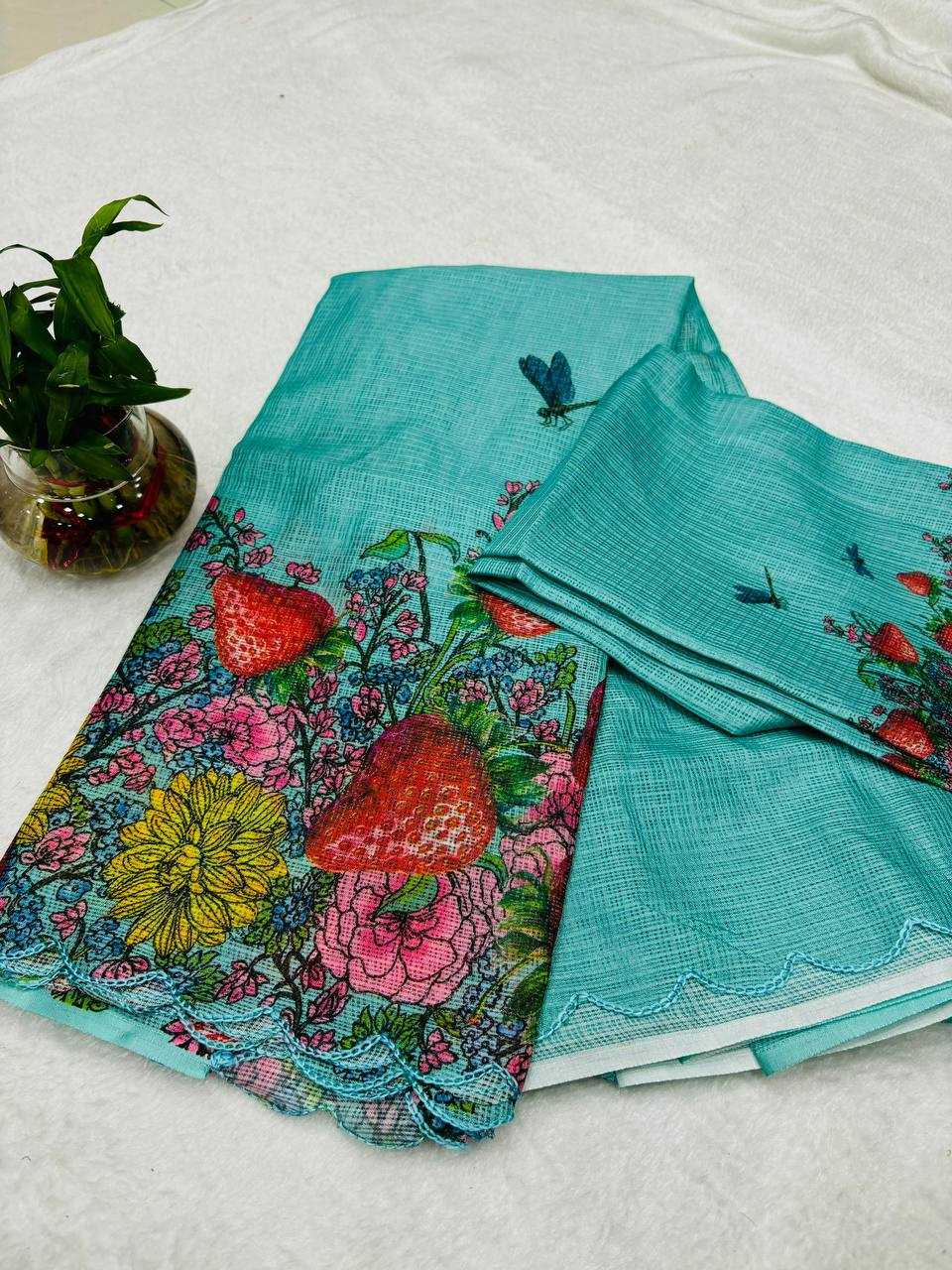 YNF KOTA SILK RIE STRAWBERRY SAREES WHOLESALE PRINTED LADIES KOTA DORIA SAREES MANUFACTURER    