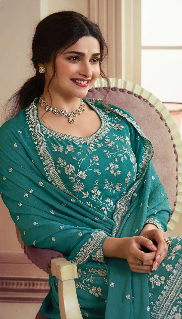 YNF CHINON SILK KSB 66846 SUITS & DRESSES WHOLESALE SHARARA SALWAR EMBROIDERY SEMI STITCHED SUITS MANUFACTURER