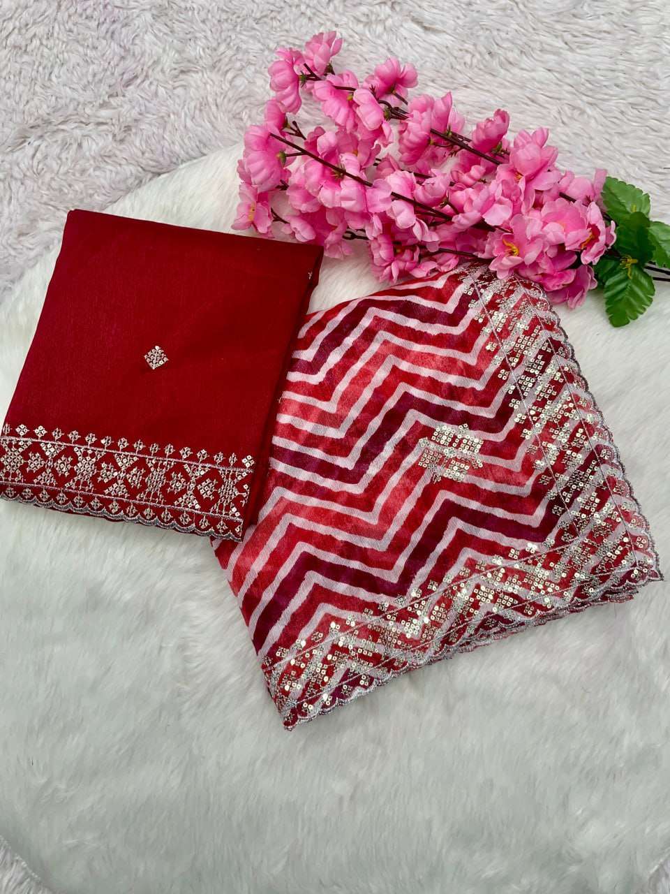 YNF COTTON RMP 415 SAREES WHOLESALE SEQUENCE LEHERIYA EMBROIDERED SAREES MANUFACTURER