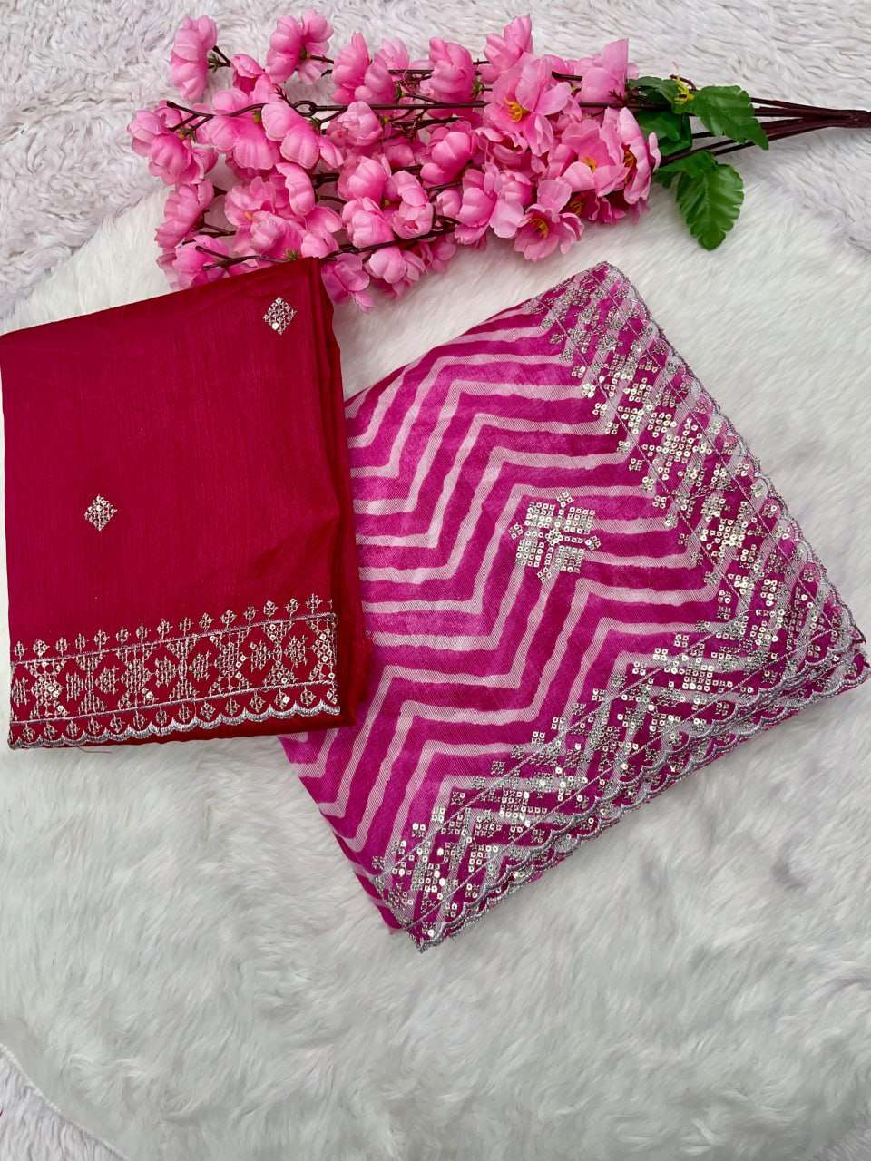 YNF COTTON RMP 415 SAREES WHOLESALE SEQUENCE LEHERIYA EMBROIDERED SAREES MANUFACTURER