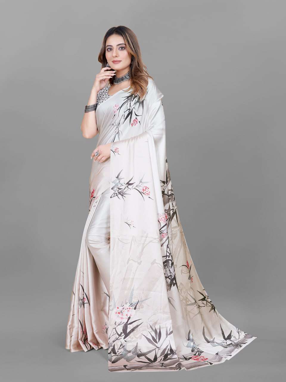 YNF CREPE SRRT JAPAN CRAPE6 SAREES WHOLESALE PRINTED LADIES CREPE SATIN SAREES MANUFACTURER