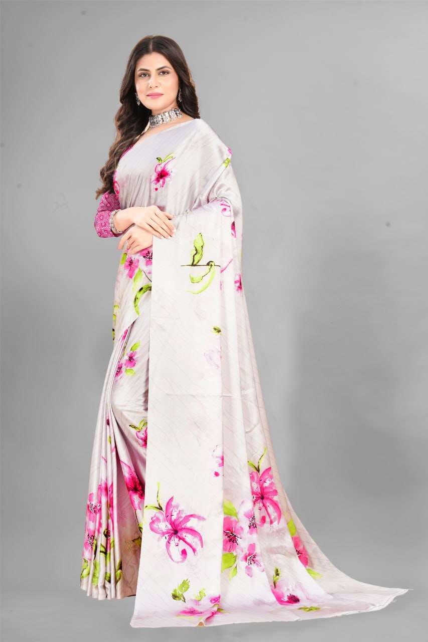 YNF CREPE SRRT JAPAN CRAPE7 SAREES WHOLESALE PRINTED LADIES CREPE SATIN SAREES MANUFACTURER