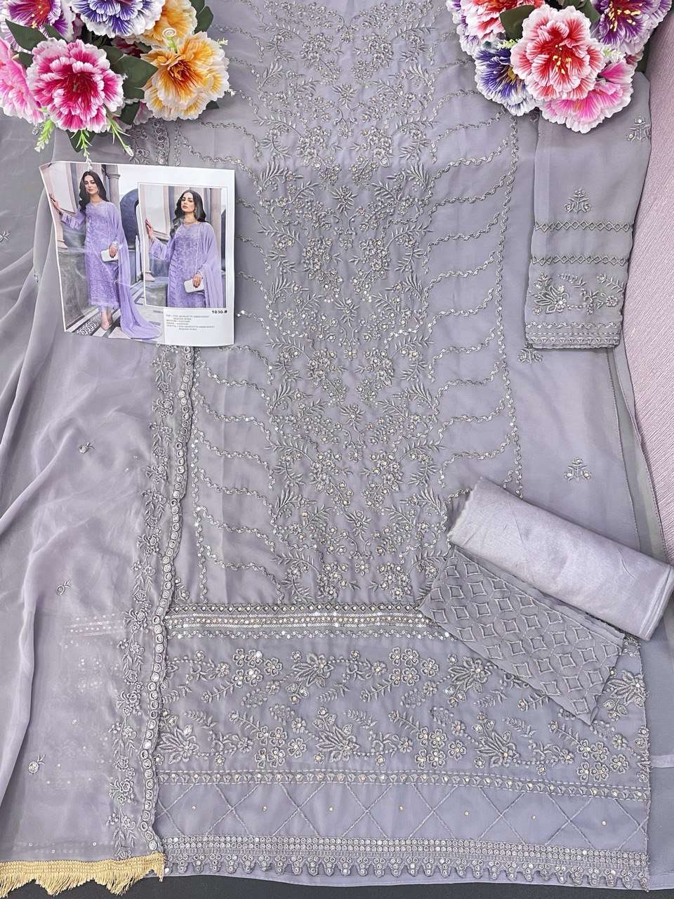 YNF FAUX GEORGETTE KSB 1030 SUITS & DRESSES WHOLESALE UNSTITCHED SUITS MANUFACTURER 