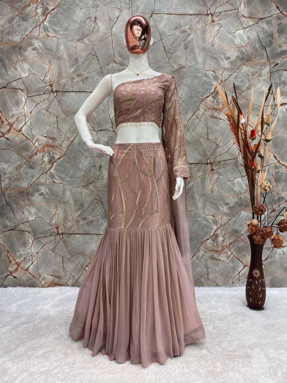 YNF FAUX GEORGETTE RIN141 1835 LEHENGAS WHOLESALE DESIGNER FANCY LEHENGAS MANUFACTURER